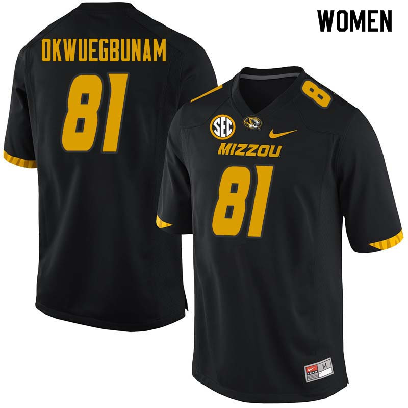 Women #81 Albert Okwuegbunam Missouri Tigers College Football Jerseys Sale-Black